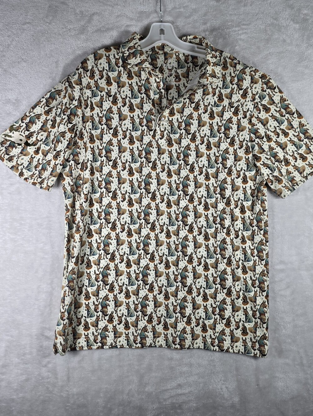 Iron Oak The Jack Pearl Snap Polo Donkey Mens Large Rock Creek Cattle Company CC